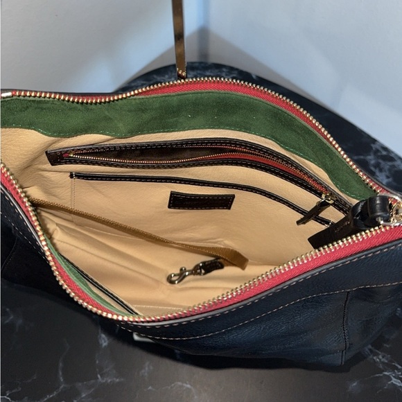 DOONEY & BOURKE Handbag Florentine Laurel Hobo Black Italian Leather AUTHENTIC - Picture 9 of 11